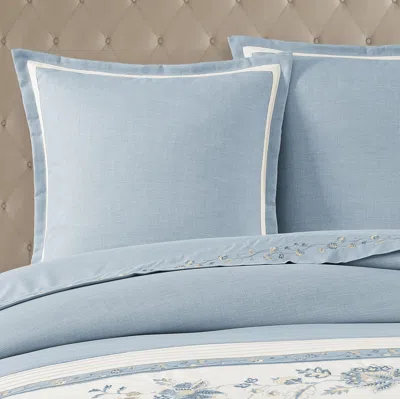 Ashley J. Queen New York Garden Bloom Euro Sham In Chambray