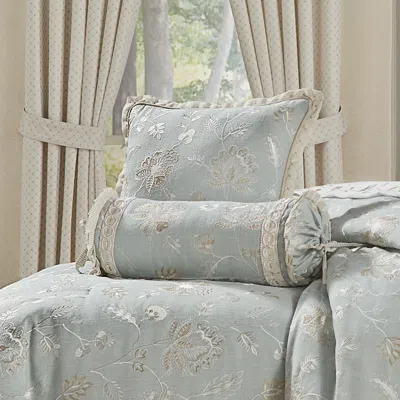 Ashley J. Queen New York Garden View Square Decorative Throw Pillow In Spa