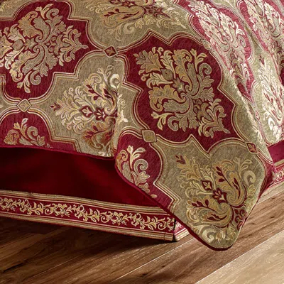 Ashley J. Queen New York Maribella King 4 Piece Comforter Set In Crimson