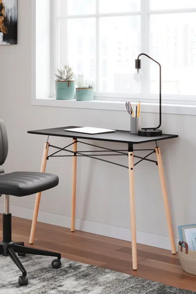 Ashley Jaspeni 36" Home Office Desk In Black/natural