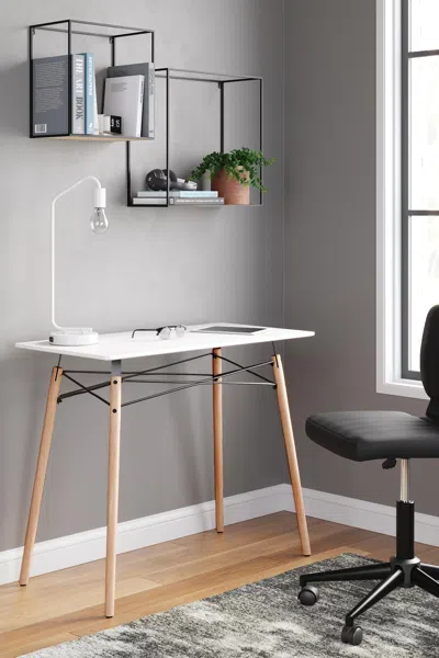 Ashley Jaspeni 36" Home Office Desk In White/natural