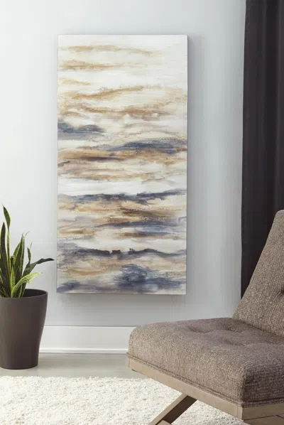 Ashley Joely Canvas Wall Art In Blue/tan