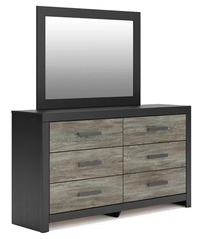 Ashley Jonnifer Dresser And Mirror In Black/gray