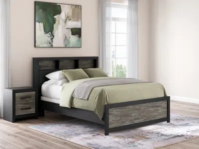 Ashley Jonnifer Queen Bookcase Panel Bed In Black/gray