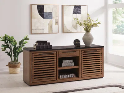 Ashley Kallari Credenza In Warm Brown/black