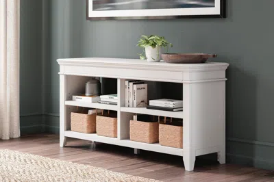 Ashley Kanwyn Credenza With 2 Adjustable Shelves In Whitewash
