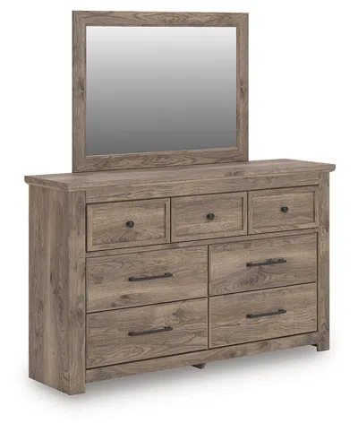 Ashley Keithland Dresser And Mirror In Brown