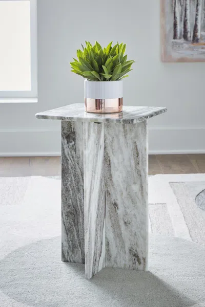 Ashley Keithwell Short Accent Table In Gray