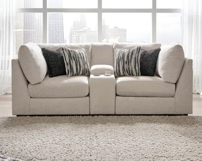 Ashley Kellway 3-piece Modular Sofa With Console In Bisque