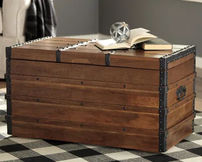 Ashley Kettleby Storage Trunk In Brown