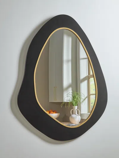 Ashley Kierlock Accent Mirror In Black/gold Finish