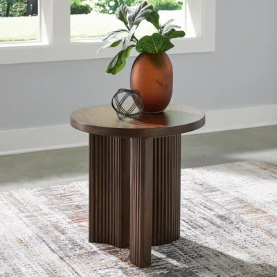 Ashley Korestone End Table In Dark Brown
