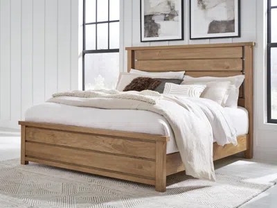 Ashley Kristiland Queen Panel Bed In Light Brown