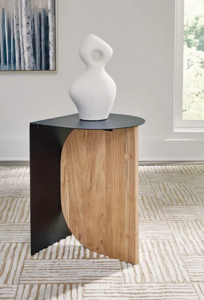 Ashley Ladgate Accent Table In Black/natural