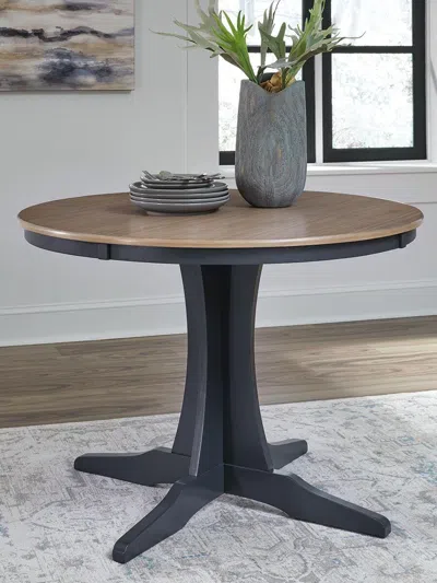 Ashley Landocken Dining Table In Brown/blue