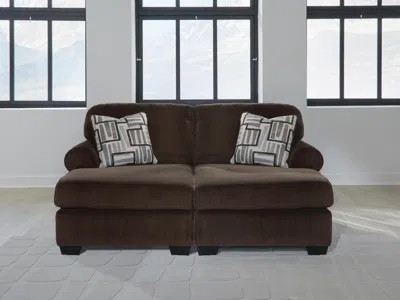 Ashley Landsings 2-piece Super Chaise In Chocolate