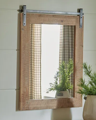 Ashley Lanie Accent Mirror In Antique Brown