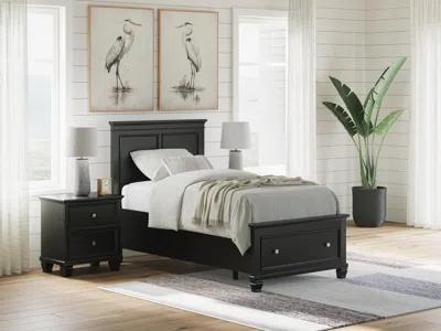 Ashley Lanolee Twin Panel Storage Bed In Black