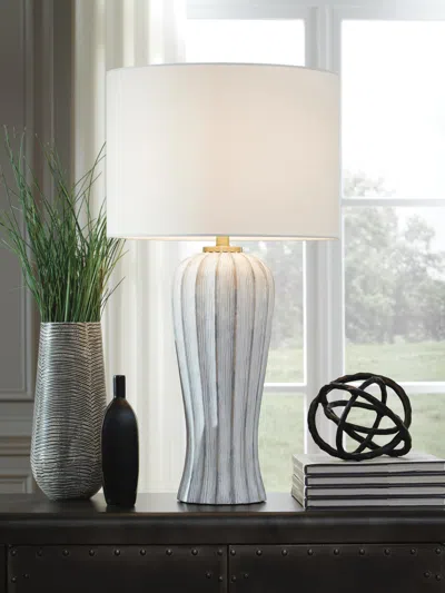 Ashley Lanwell Table Lamp In Antique Gray