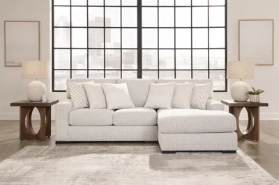 Ashley Larce 2-piece Next-gen Nuvella™ Performance Fabric Sofa Chaise In Stone