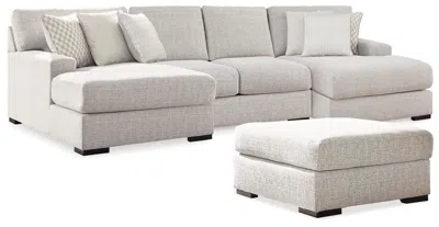 Ashley Larce 3-piece Sectional With Ottoman In Stone