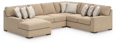 Ashley Larce 4-piece Next-gen Nuvella™ Performance Fabric Sectional With Chaise In Dune