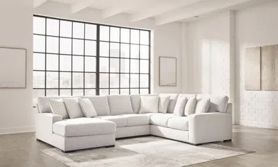 Ashley Larce 4-piece Next-gen Nuvella™ Performance Fabric Sectional With Chaise In Stone