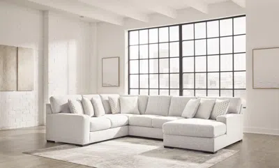 Ashley Larce 4-piece Next-gen Nuvella™ Performance Fabric Sectional With Chaise In Stone