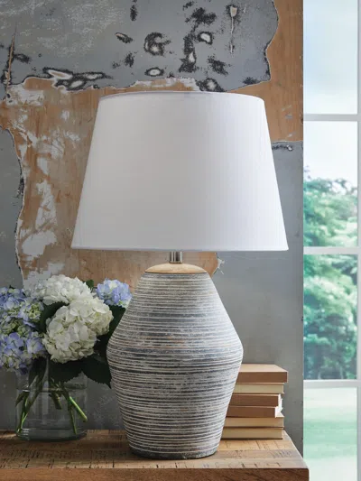 Ashley Lawrock Table Lamp In Antique Blue