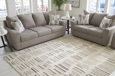 Ashley Leesdale 8' X 10' Rug In Ivory/brown/black