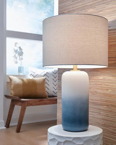 Ashley Lemrich Table Lamp In White/teal