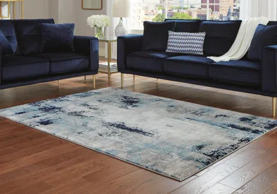 Ashley Leonelle 5'3" X 7'3" Rug In Cream/blue/gray