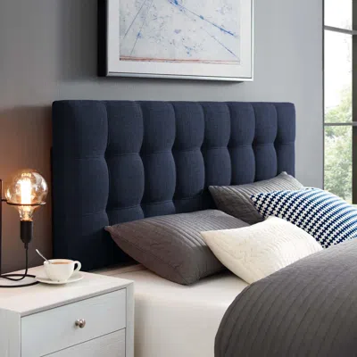 Ashley Lily Upholstered Headboard In Navy