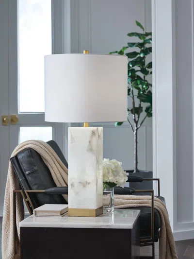 Ashley Linderfield Table Lamp In White/gold Finish