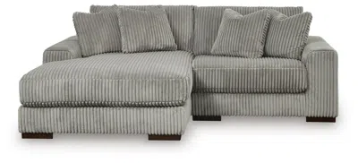 Ashley Lindyn 2-piece Modular Loveseat With Chaise In Fog