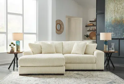 Ashley Lindyn 2-piece Modular Loveseat With Chaise In Ivory