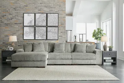 Ashley Lindyn 3-piece Modular Sofa With Chaise In Fog