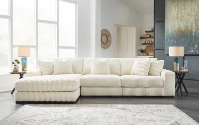 Ashley Lindyn 3-piece Modular Sofa With Chaise In Ivory