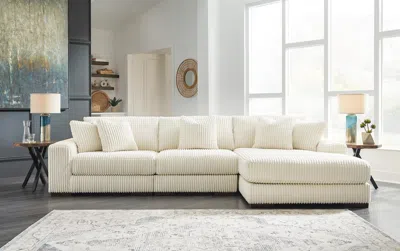 Ashley Lindyn 3-piece Modular Sofa With Chaise In Ivory