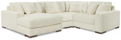 Ashley Lindyn 4-piece Modular Sectional With Chaise In Ivory