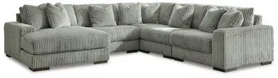 Ashley Lindyn 5-piece Modular Sectional With Chaise In Fog