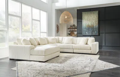 Ashley Lindyn 5-piece Modular Sectional With Chaise In Ivory