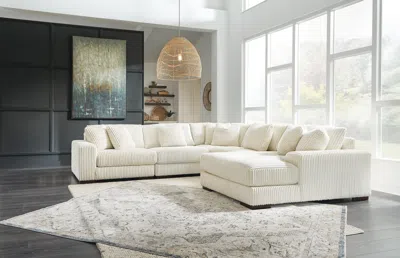 Ashley Lindyn 5-piece Modular Sectional With Chaise In Ivory
