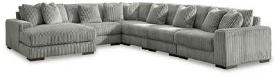 Ashley Lindyn 6-piece Modular Sectional With Chaise In Fog