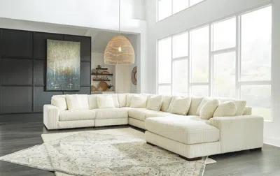 Ashley Lindyn 6-piece Modular Sectional With Chaise In Ivory