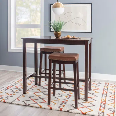 Ashley Linon Claridge Bar Height Dining Table And 2 Stools Set In Light Brown