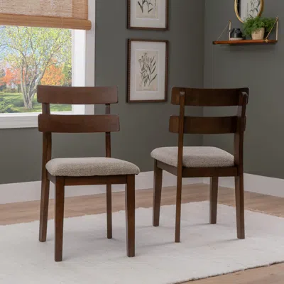 Ashley Linon Devin Dining Chairs (set Of 2) In Brown