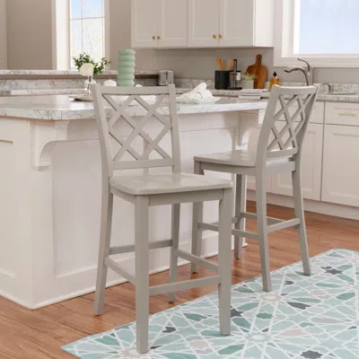 Ashley Linon Kolt Counter Stool In Graystone