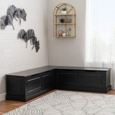 Ashley Linon Landin Backless Breakfast Nook In Black