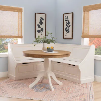 Ashley Linon Landin Corner Breakfast Nook Set In White